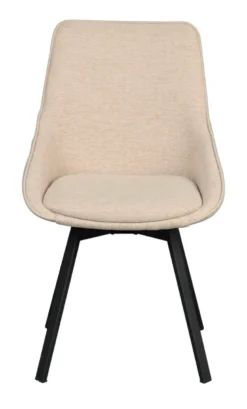 Alison stol ljusbeige tyg/svarta metallben snurr