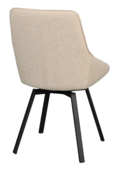 Alison stol ljusbeige tyg/svarta metallben snurr