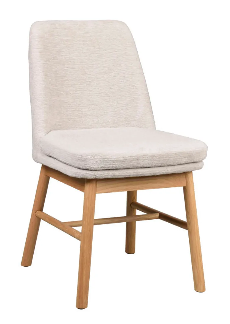 Amesbury stol ljusbeige tyg/ekben