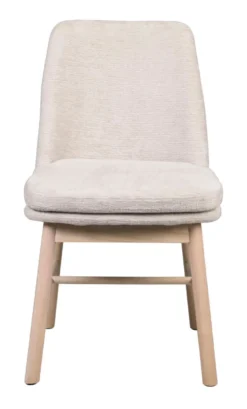 Amesbury stol ljusbeige tyg/vitpigmenterade ekben