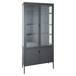 Brisbane Vitrinskåp 80 cm – Svart Metall