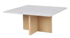 BROOKSVILLE SOFFBORD KVADRATISKT VITPIGMENTERAD/VIT MARMOR