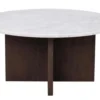 BROOKSVILLE SOFFBORD RUND BRUN/VIT MARMOR 90cm
