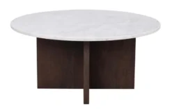 BROOKSVILLE SOFFBORD RUND BRUN/VIT MARMOR 90cm