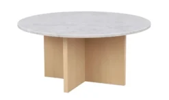 BROOKSVILLE SOFFBORD RUND VITPIGMENTERAD/VIT MARMOR 90cm