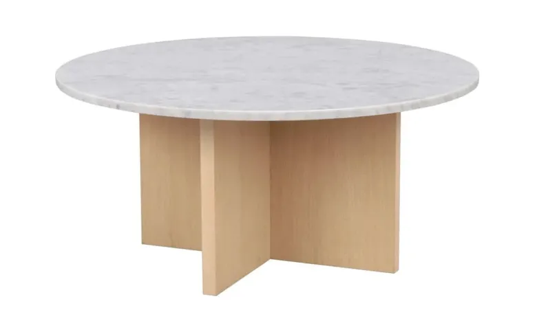 BROOKSVILLE SOFFBORD RUND VITPIGMENTERAD/VIT MARMOR 90cm