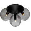 Capella plafond metall svart/rökfärgat glas