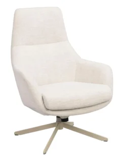Conroe fåtölj ljusbeige tyg/beige metall snurr