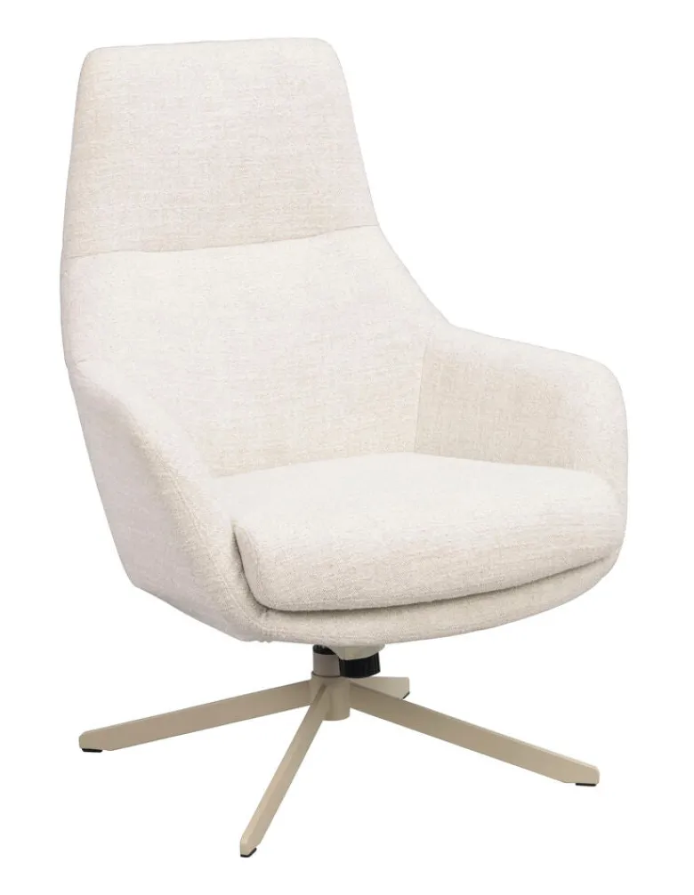 Conroe fåtölj ljusbeige tyg/beige metall snurr