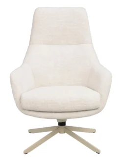 Conroe fåtölj ljusbeige tyg/beige metall snurr