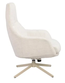 Conroe fåtölj ljusbeige tyg/beige metall snurr