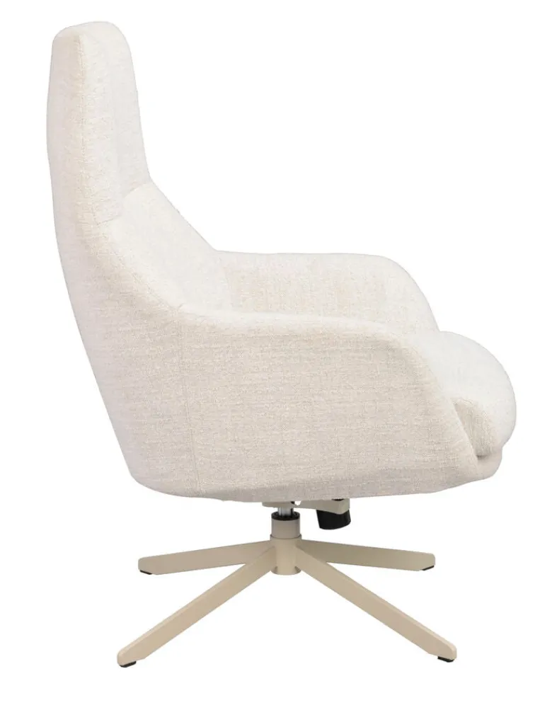 Conroe fåtölj ljusbeige tyg/beige metall snurr
