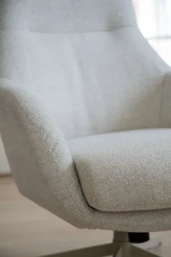 Conroe fåtölj ljusbeige tyg/beige metall snurr