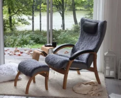 Easy fåtölj fårskinn inkl pall
