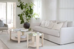 Eldwin fåtölj beige tyg/beige metall