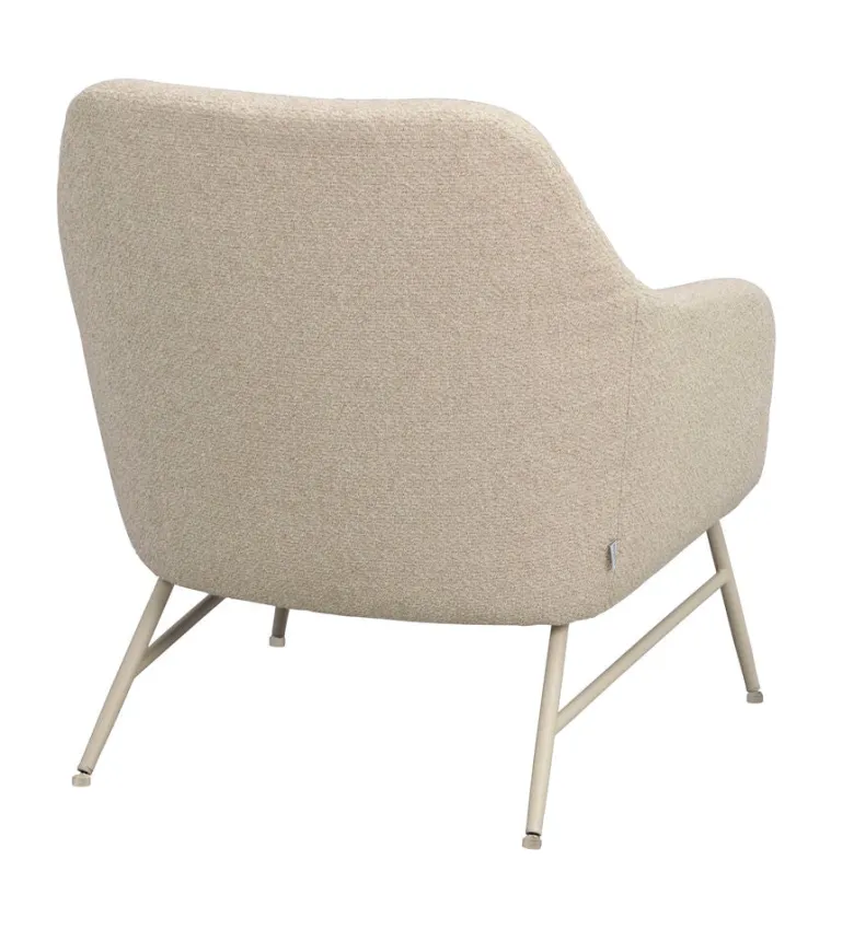 Eldwin fåtölj beige tyg/beige metall