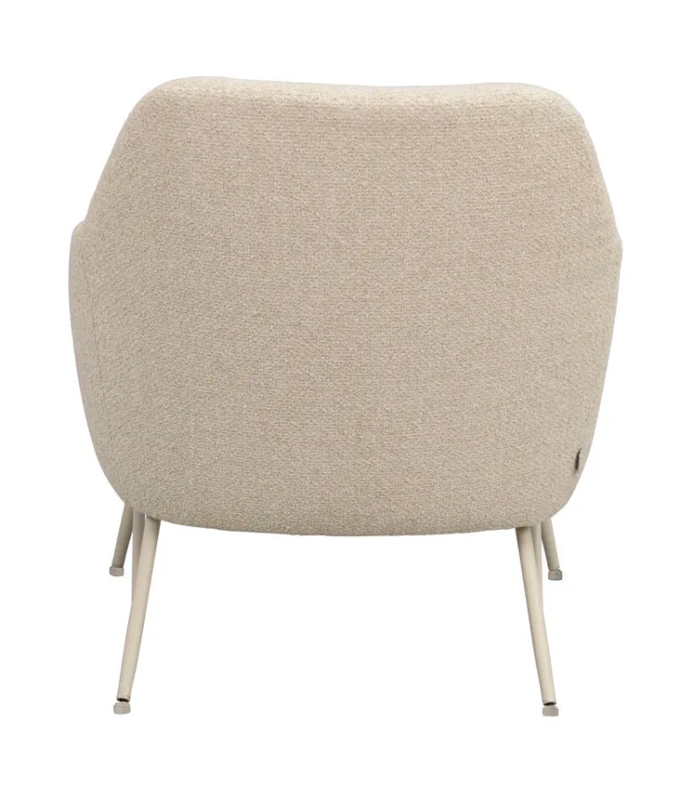Eldwin fåtölj beige tyg/beige metall