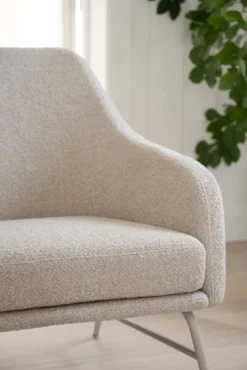 Eldwin fåtölj beige tyg/beige metall
