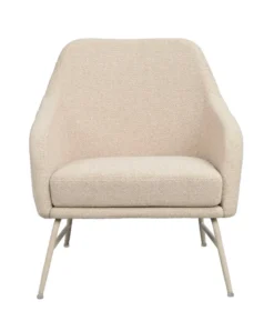 Eldwin fåtölj beige tyg/beige metall