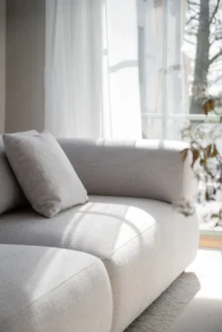 Falkner soffa 3-sits ljusbeige tyg Oscar #1 (k3)