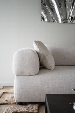 Falkner soffa 3-sits ljusbeige tyg Oscar #1 (k3)
