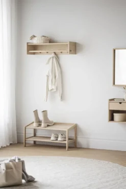 Hillmond väggskåp/sängbord 1L 40 vitpigmenterad ek