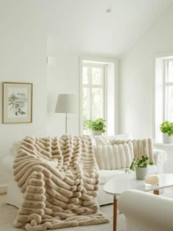 Liny Blanket L - Beige Pläd