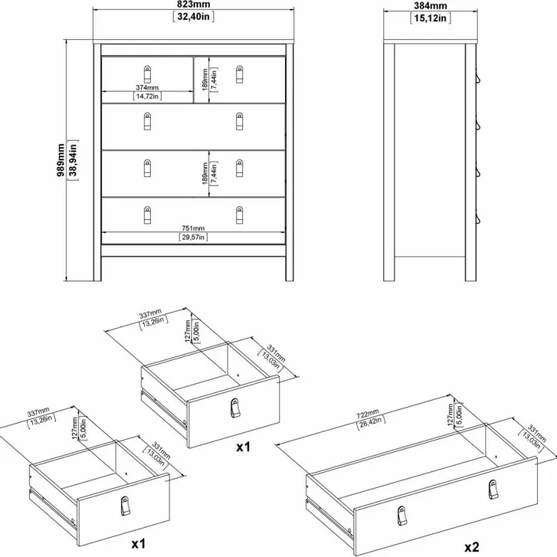 Madrid byrå 3+2 Greige