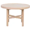 Marsden soffbord runt Ø60 beige keramik/vitpigmenterad ek