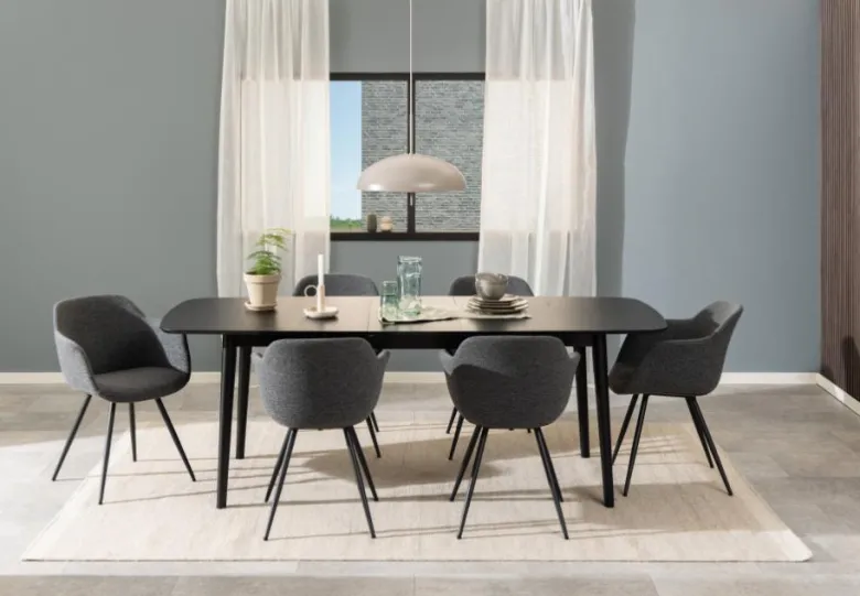 Montreux Matbord Svart 180-219 cm.