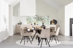 NORWELL KARMSTOL BEIGE/SVART