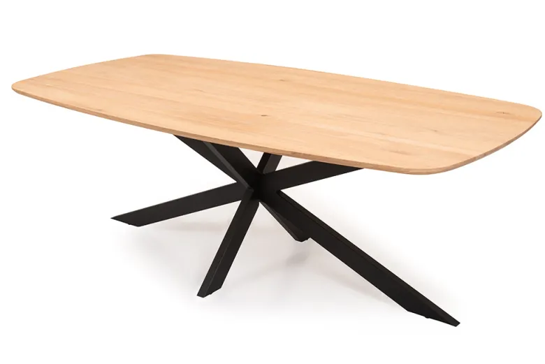 Oakland Ovalt Matbord Borstad Ek X-Ben Metall