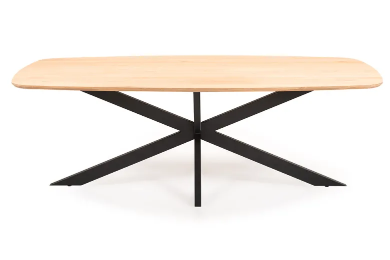 Oakland Ovalt Matbord Borstad Ek X-Ben Metall