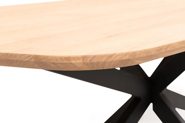 Oakland Ovalt Matbord Borstad Ek X-Ben Metall