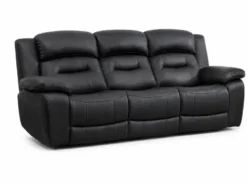 Roma reclinersoffa - Brun & Svart skinn