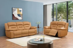 Roma reclinersoffa - Brun & Svart skinn