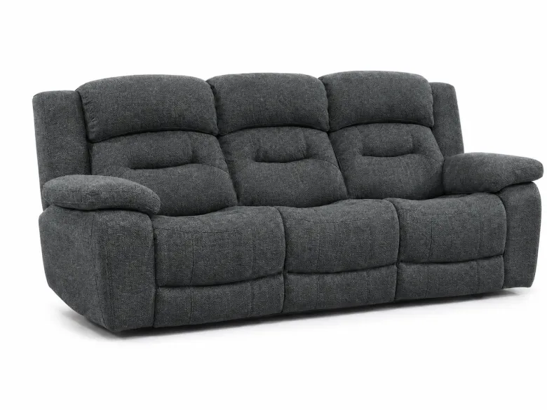 Roma reclinersoffa - Tyg Mörkgrå & Beige
