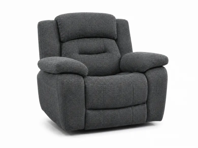 Roma reclinersoffa - Tyg Mörkgrå & Beige