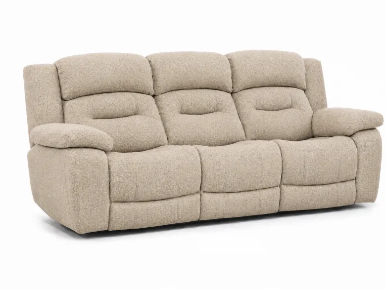 Roma reclinersoffa - Tyg Mörkgrå & Beige