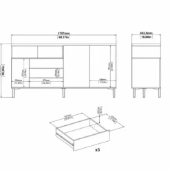 Roomers Sideboard Svart/Valnöt