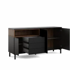 Roomers Sideboard Svart/Valnöt
