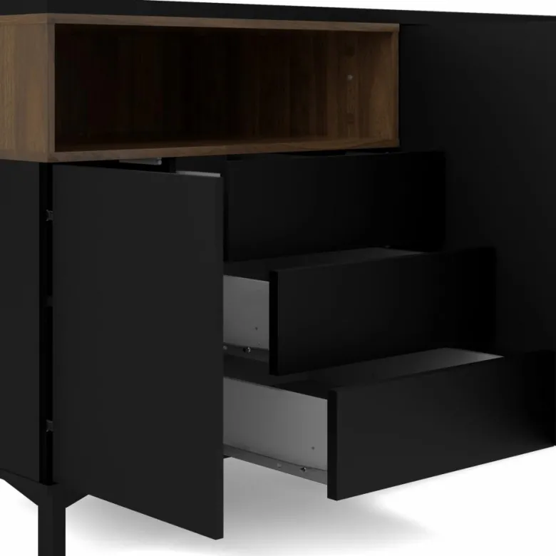 Roomers Sideboard Svart/Valnöt