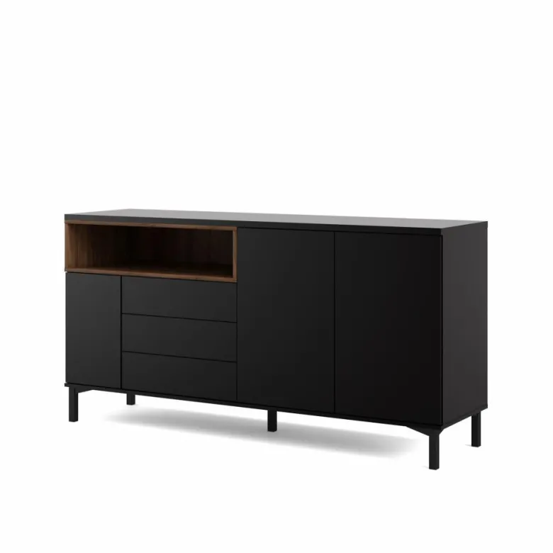 Roomers Sideboard Svart/Valnöt