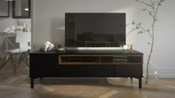 Roomers TV-bänk Svart/Valnöt