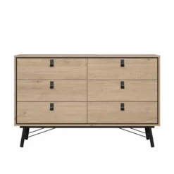 RY Byrå Bred 6-lådor - Hickory