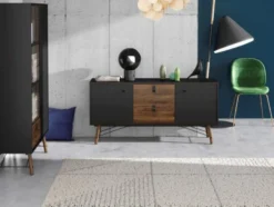 RY SIDEBOARD SVART/VALNÖT 86006