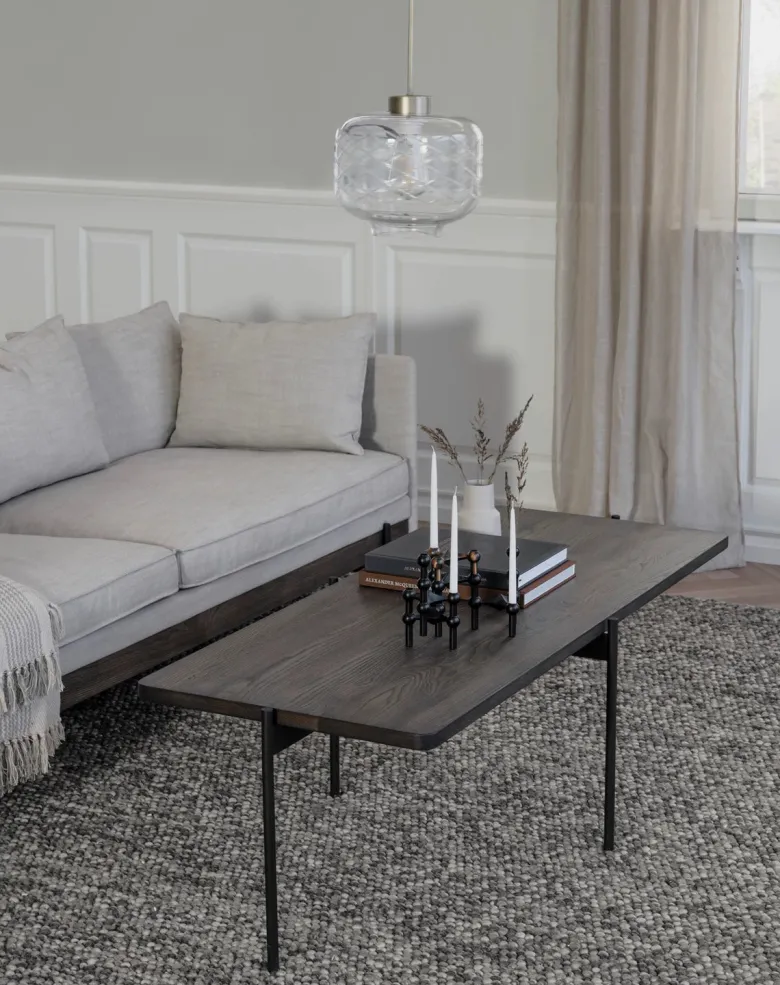 SHELTON SOFFBORD BRUN/SVART 145cm