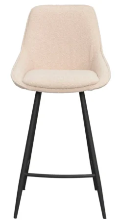 Sierra barstol beige bouclétyg/svarta metallben