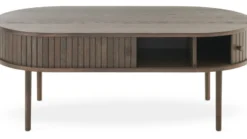SLIDE Soffbord Oval 120×60 cm Brunlackad