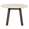 Taransay soffbord Ø60 beige travertin/brun ek